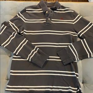 Hollister Striped Long Sleeve Polo Large